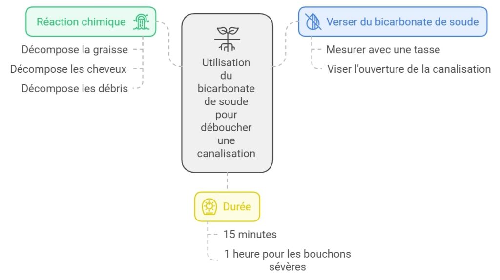 Verser le bicarbonate de soude dans la canalisation