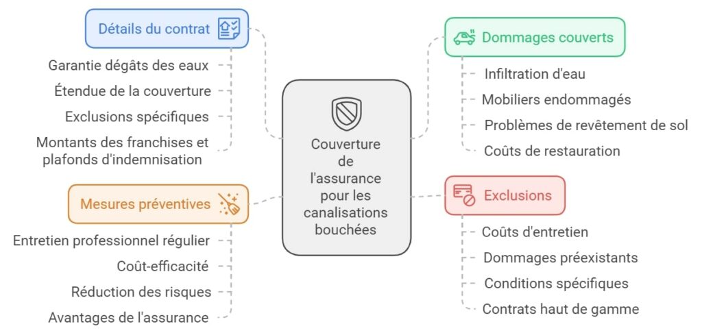 Couverture de lassurance pour les canalisations bouchees