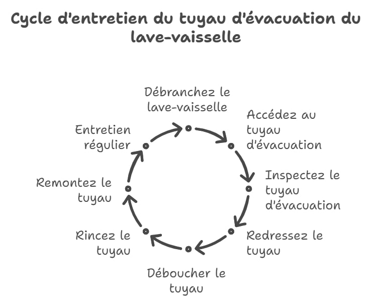 Cycle dentretien du tuyau devacuation du lave vaisselle