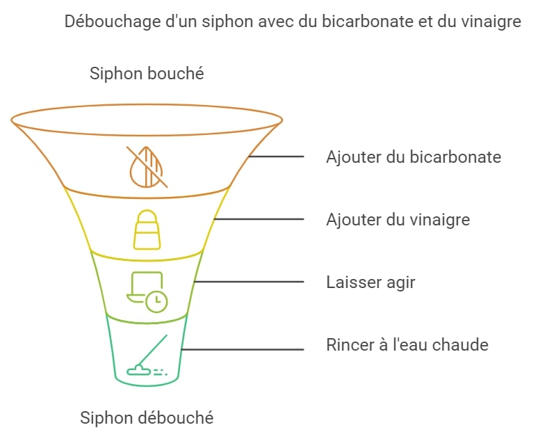 Debouchage dun siphon avec du bicarbonate et du vinaigre