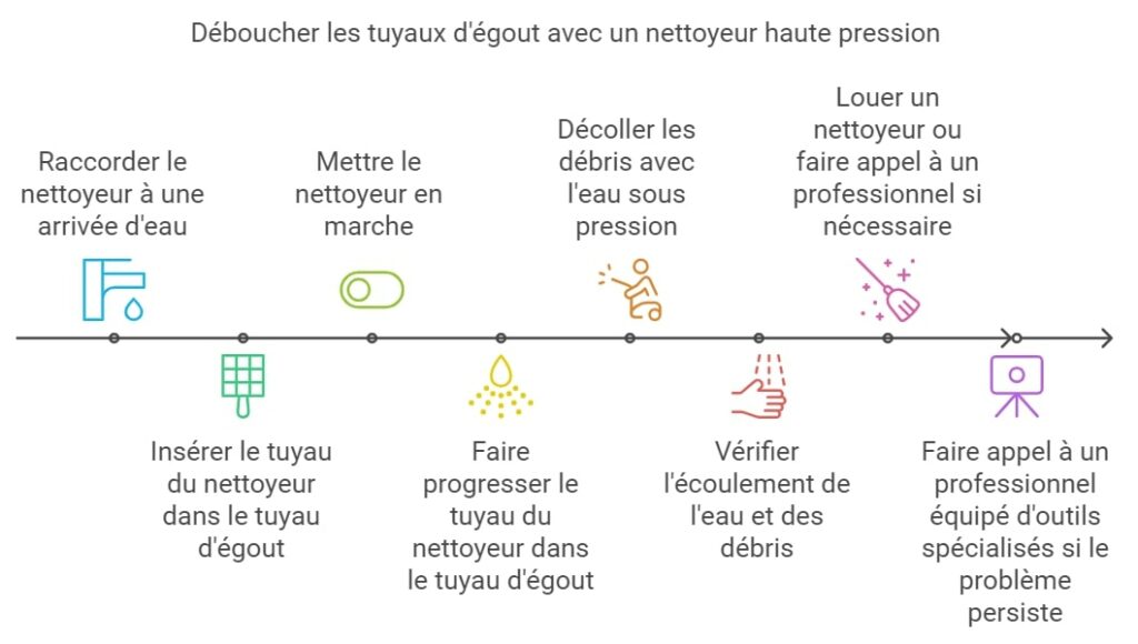Deboucher les tuyaux degout avec un nettoyeur haute pression