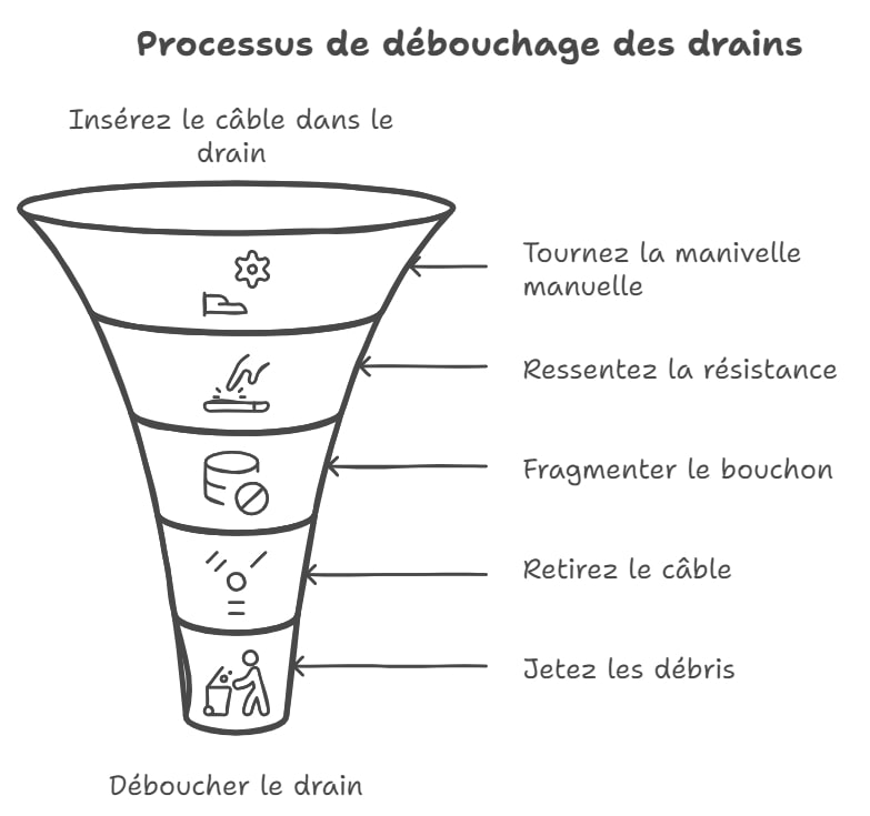 Processus de debouchage des drains