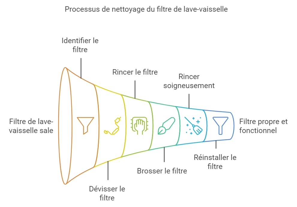 Processus de nettoyage du filtre de lave vaisselle