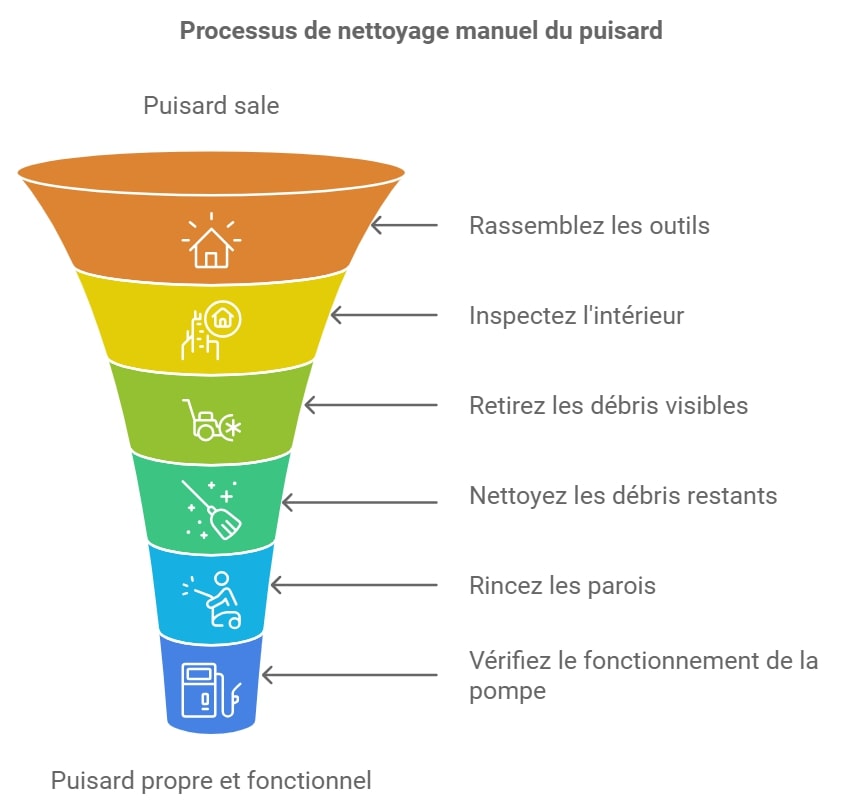 Processus de nettoyage manuel du puisard