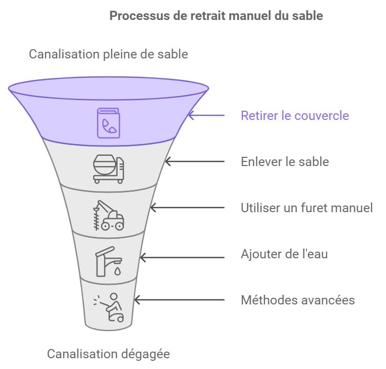Processus de retrait manuel du sable