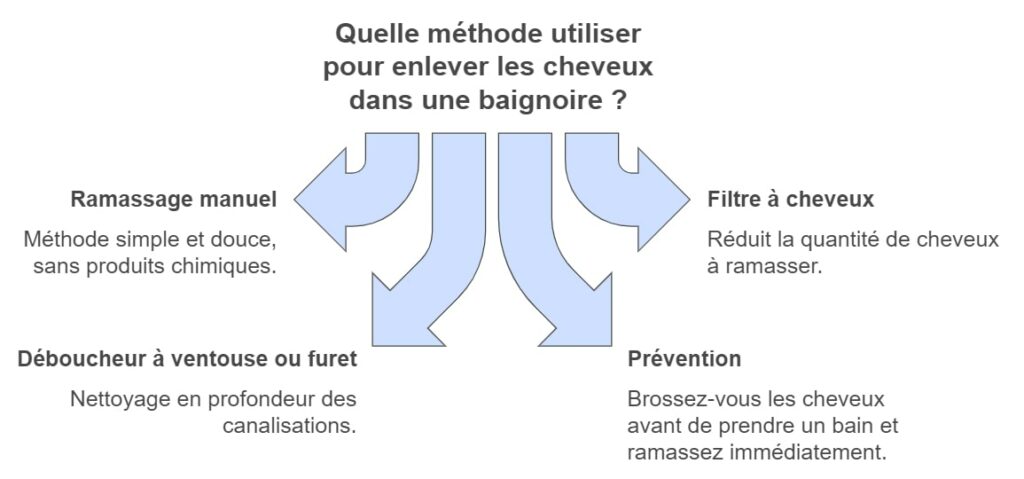 Quelle methode utiliser pour enlever les cheveux dans une baignoire