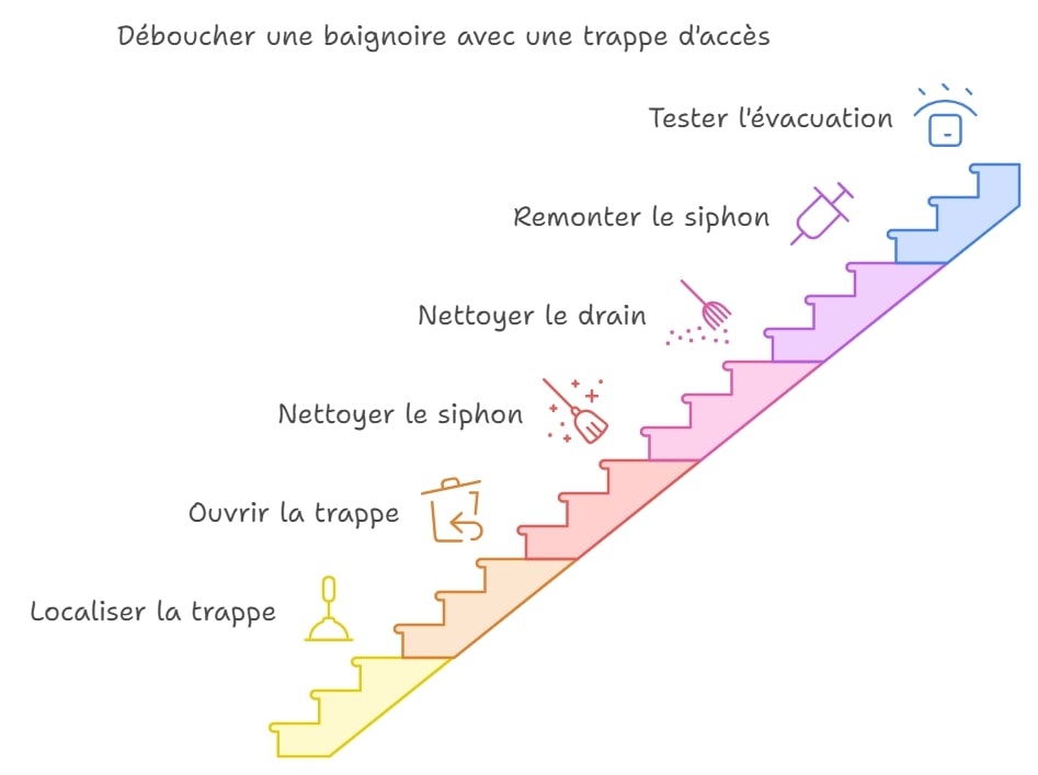 deboucher une baignoire avec une trappe dacces